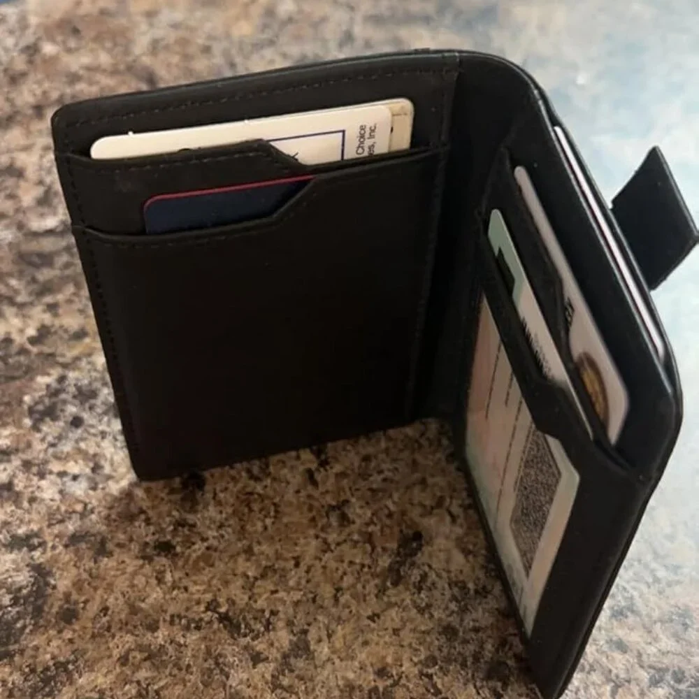 Wallets for Men Slim Mens leather RFID Blocking Minimalist Card Front Pocket